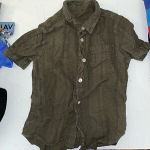 Linen/cotton collared button down